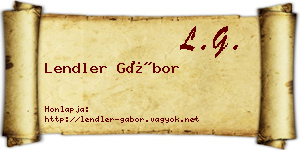 Lendler Gábor névjegykártya